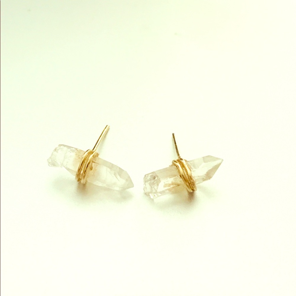 Gold Crystal Studs